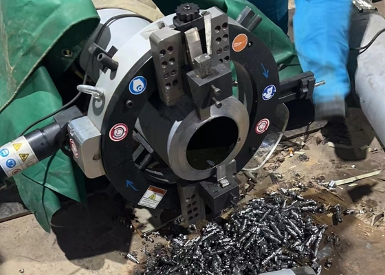 Duplex Stainless Steel Pipe Cutting And Beveling Machine Electric Clamshell Type